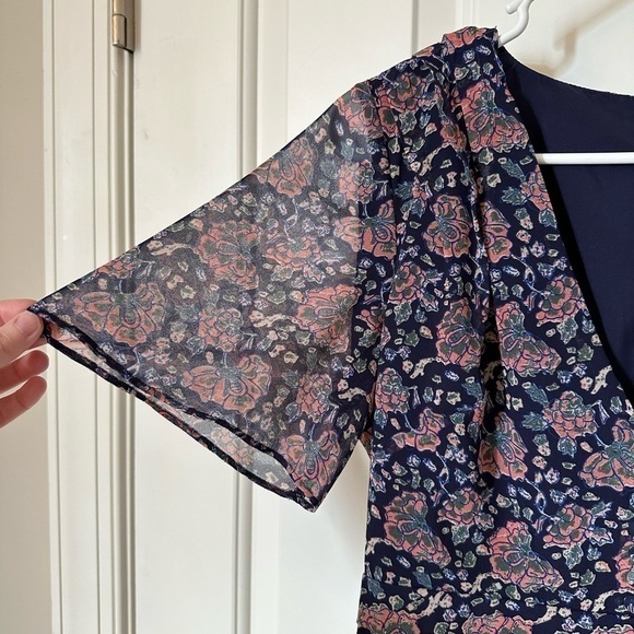 Madewell Orchard Flutter-Sleeve Dress in Fan Floral Mix - Picture 7 of 10